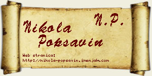 Nikola Popsavin vizit kartica